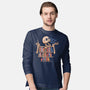 Skeleton Book Shelf-mens long sleeved tee-tobefonseca