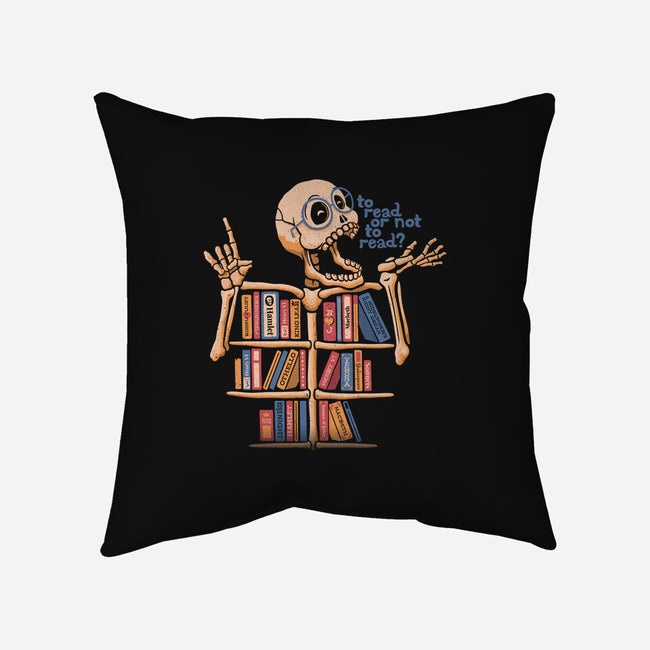 Skeleton Book Shelf-none non-removable cover w insert throw pillow-tobefonseca