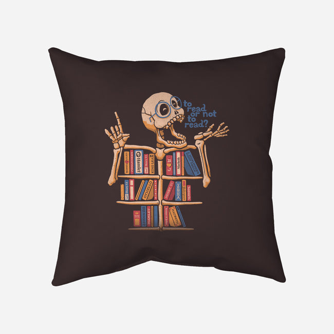 Skeleton Book Shelf-none non-removable cover w insert throw pillow-tobefonseca