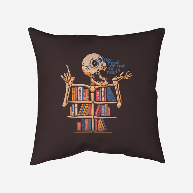 Skeleton Book Shelf-none removable cover w insert throw pillow-tobefonseca