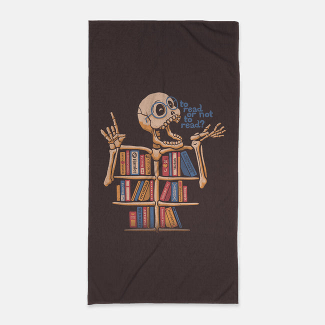 Skeleton Book Shelf-none beach towel-tobefonseca