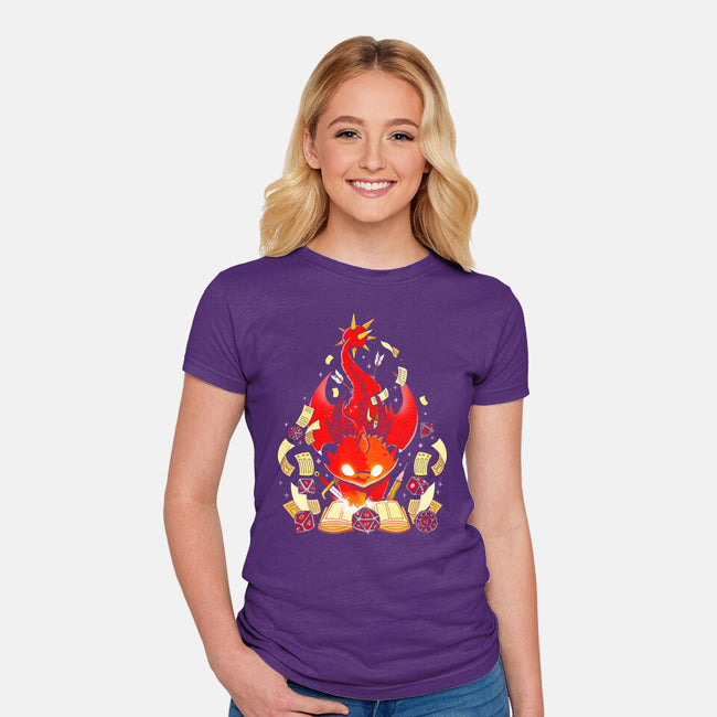Dragon Set Dice-womens fitted tee-Vallina84