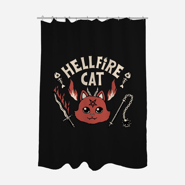 Hell Fire Cat-none polyester shower curtain-tobefonseca