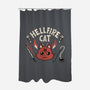 Hell Fire Cat-none polyester shower curtain-tobefonseca