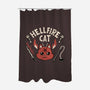 Hell Fire Cat-none polyester shower curtain-tobefonseca