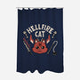 Hell Fire Cat-none polyester shower curtain-tobefonseca
