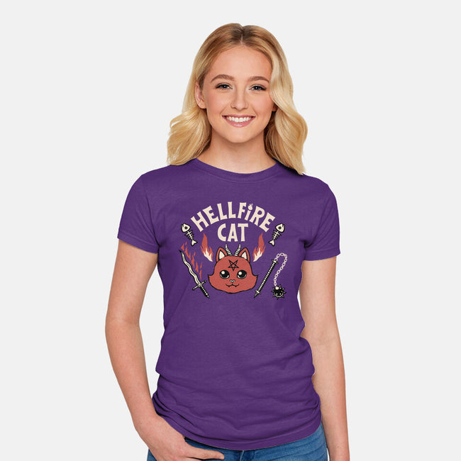 Hell Fire Cat-womens fitted tee-tobefonseca