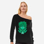 Green Hero-womens off shoulder sweatshirt-Astrobot Invention
