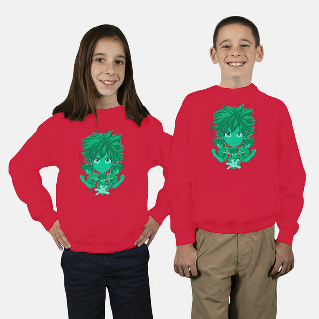 Green Hero-youth crew neck sweatshirt-Astrobot Invention