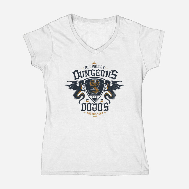 Dungeons And Dojos-womens v-neck tee-CoD Designs