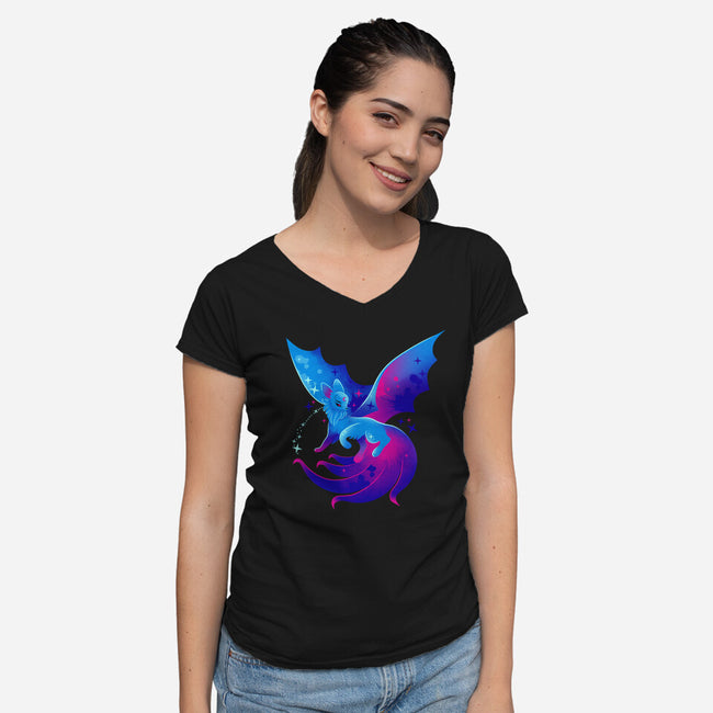 Flying Kitsune-womens v-neck tee-erion_designs