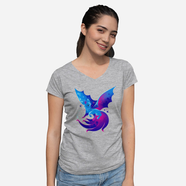 Flying Kitsune-womens v-neck tee-erion_designs