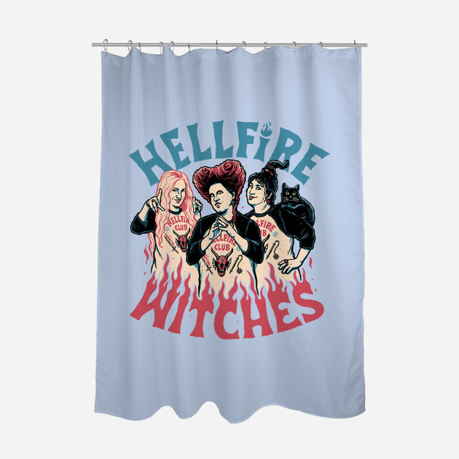 Hellfire Witches-none polyester shower curtain-momma_gorilla