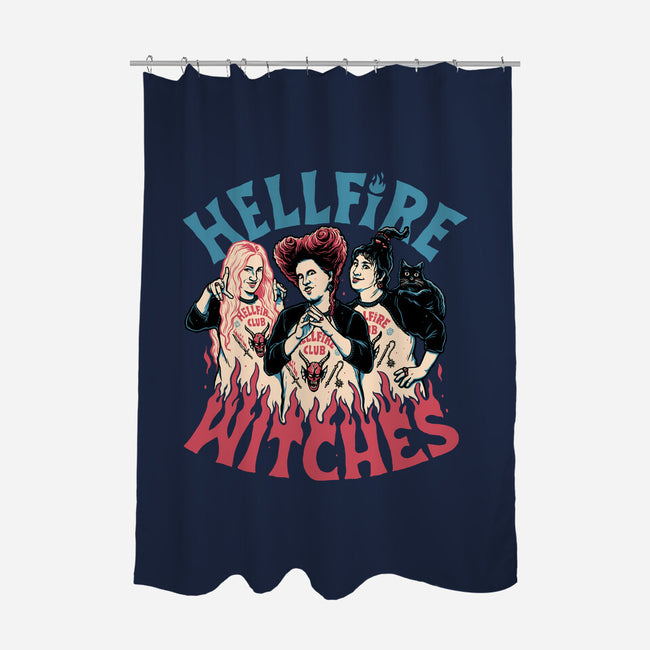 Hellfire Witches-none polyester shower curtain-momma_gorilla