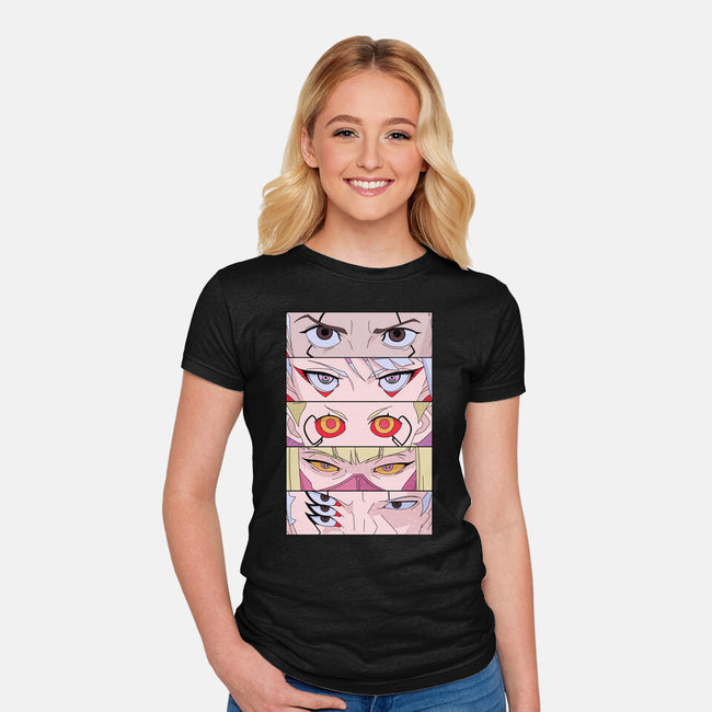 Cyberpunk Eyes-womens fitted tee-Zody