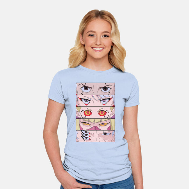Cyberpunk Eyes-womens fitted tee-Zody