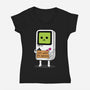 Will Work For Batteries-womens v-neck tee-Melonseta