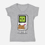 Will Work For Batteries-womens v-neck tee-Melonseta