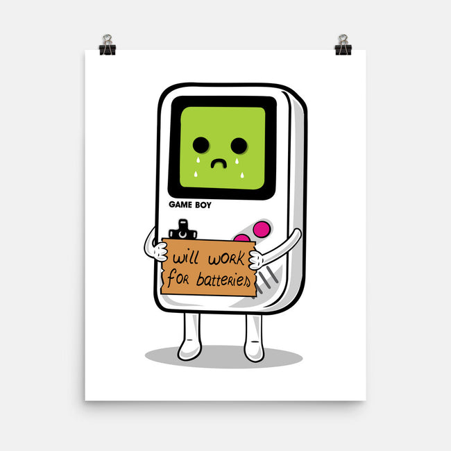 Will Work For Batteries-none matte poster-Melonseta