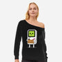 Will Work For Batteries-womens off shoulder sweatshirt-Melonseta