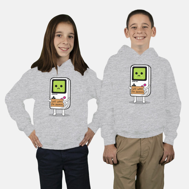 Will Work For Batteries-youth pullover sweatshirt-Melonseta