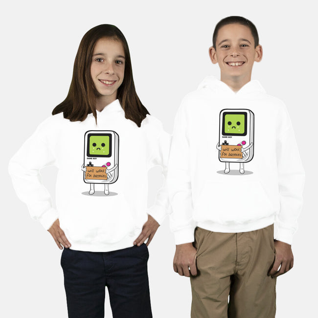 Will Work For Batteries-youth pullover sweatshirt-Melonseta