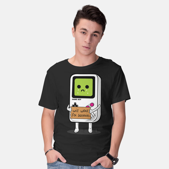 Will Work For Batteries-mens basic tee-Melonseta