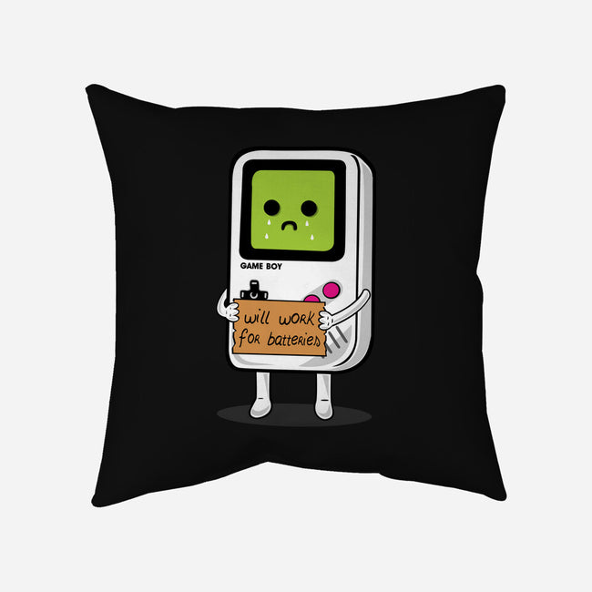 Will Work For Batteries-none removable cover w insert throw pillow-Melonseta