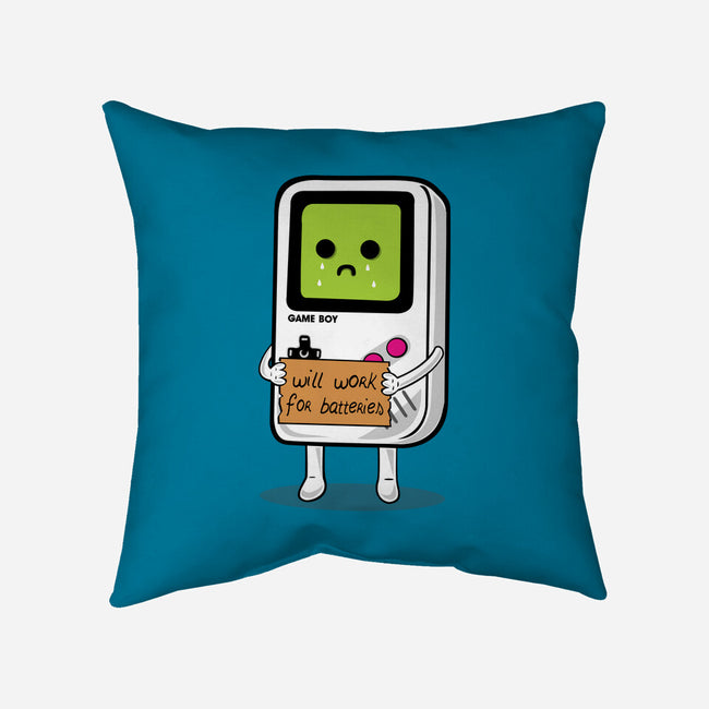 Will Work For Batteries-none removable cover throw pillow-Melonseta