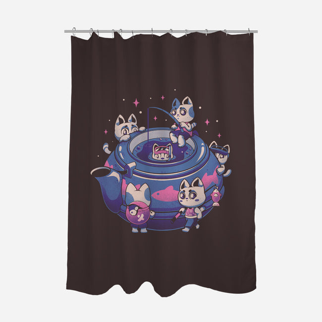 Plenty Cats In The Tea-none polyester shower curtain-eduely