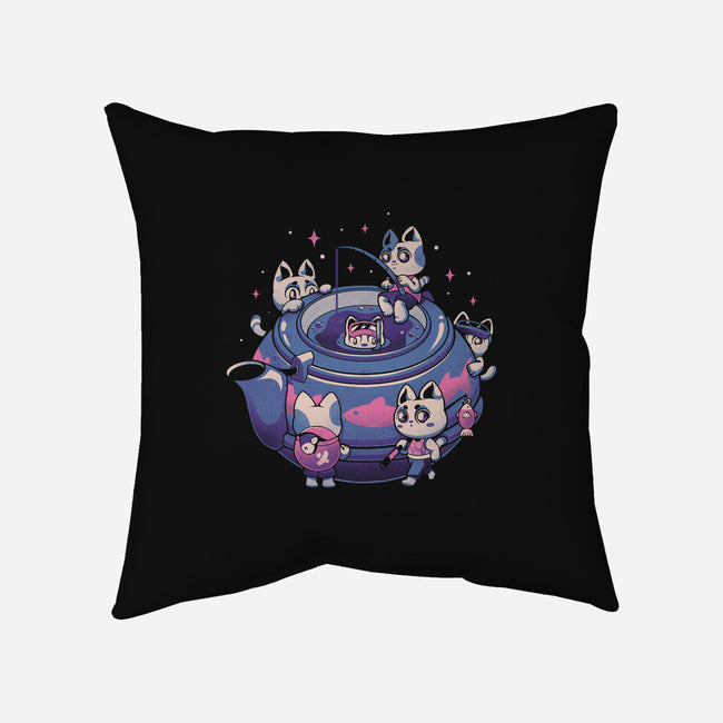 Plenty Cats In The Tea-none non-removable cover w insert throw pillow-eduely