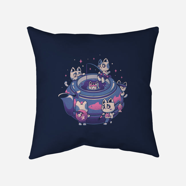 Plenty Cats In The Tea-none non-removable cover w insert throw pillow-eduely
