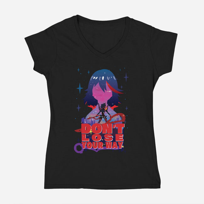 Don't Lose Your Way-womens v-neck tee-SwensonaDesigns