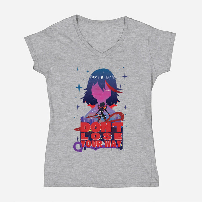 Don't Lose Your Way-womens v-neck tee-SwensonaDesigns