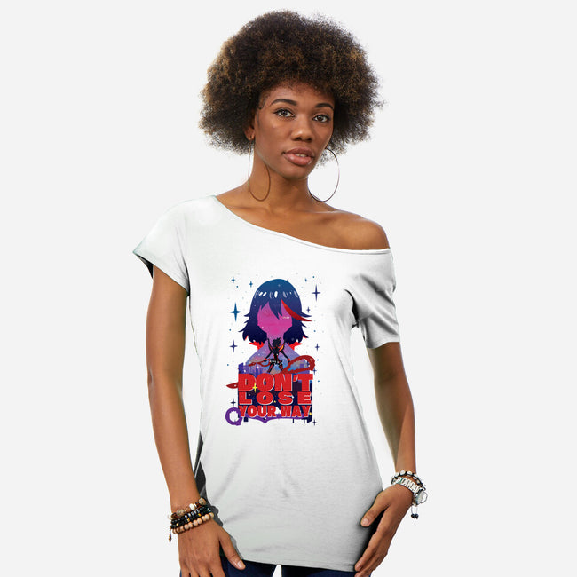 Don't Lose Your Way-womens off shoulder tee-SwensonaDesigns