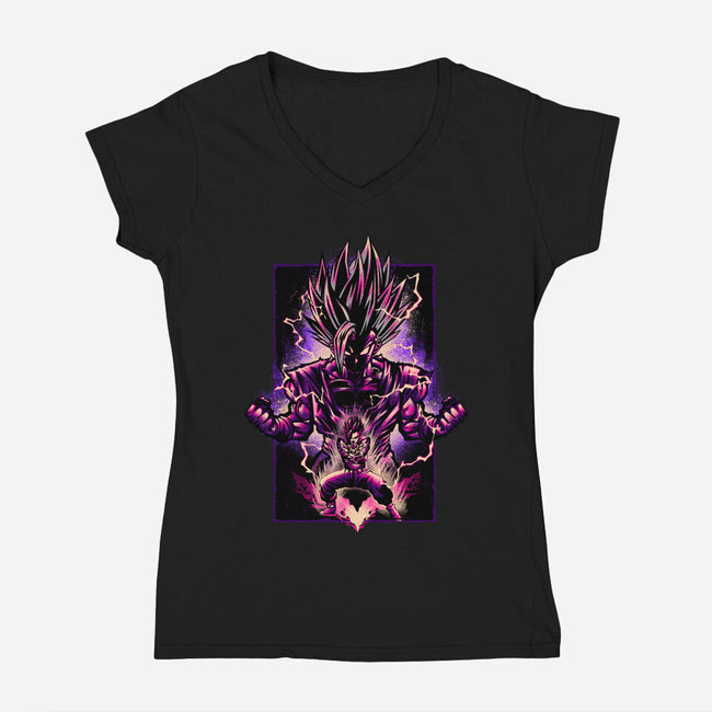 Attack Of The Beast Gohan-womens v-neck tee-hypertwenty