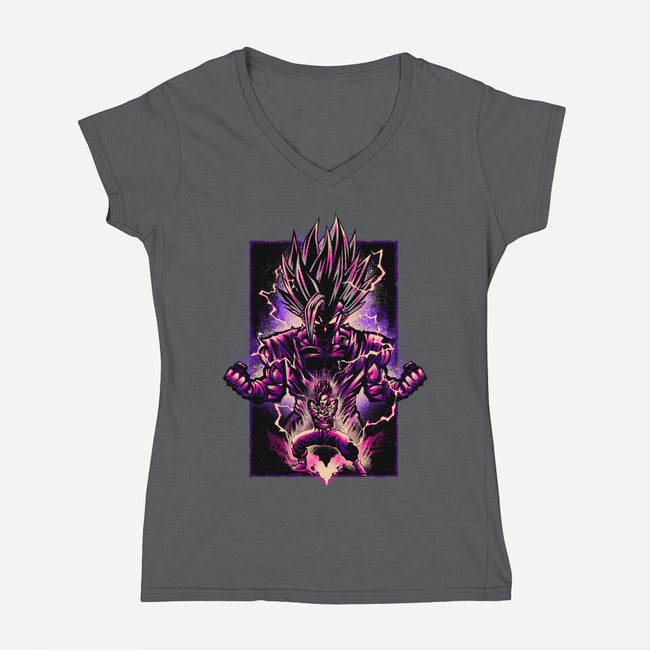 Attack Of The Beast Gohan-womens v-neck tee-hypertwenty