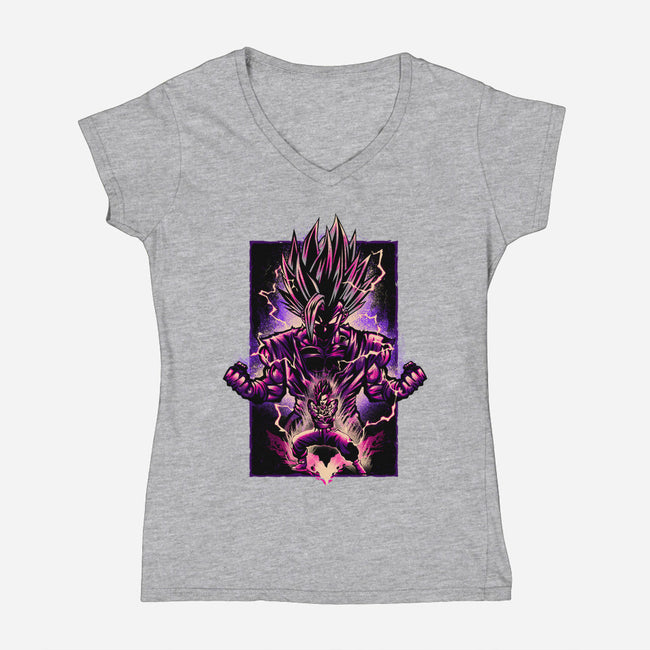 Attack Of The Beast Gohan-womens v-neck tee-hypertwenty