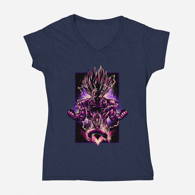 Attack Of The Beast Gohan-womens v-neck tee-hypertwenty