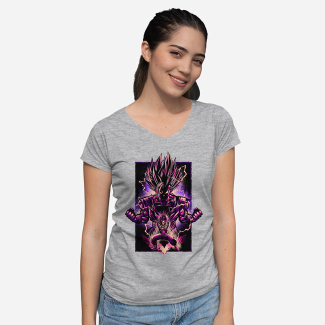 Attack Of The Beast Gohan-womens v-neck tee-hypertwenty