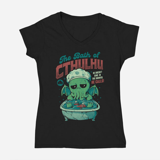 The Bath Of Cthulhu-womens v-neck tee-eduely