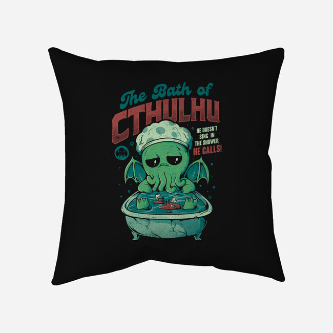 The Bath Of Cthulhu-none removable cover w insert throw pillow-eduely