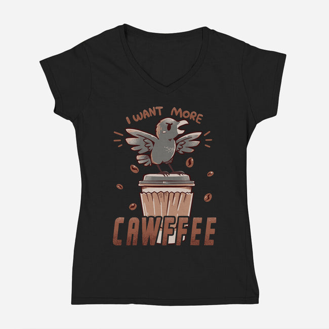 I Want More Cawfee-womens v-neck tee-TechraNova