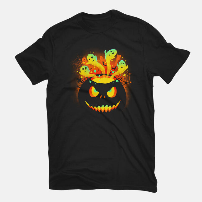 Pumpkin Ghosts-womens fitted tee-erion_designs