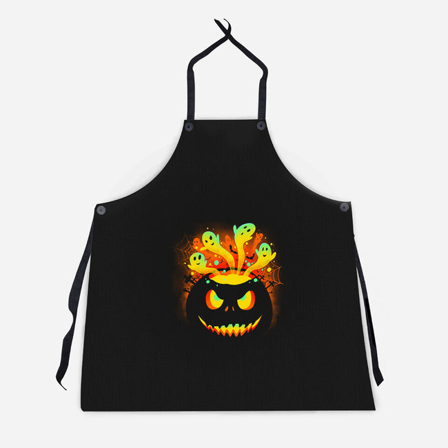 Pumpkin Ghosts-unisex kitchen apron-erion_designs