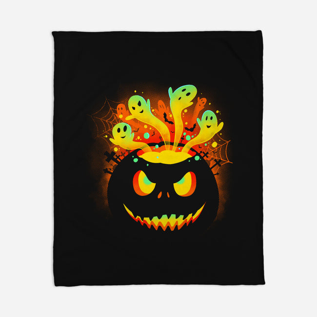 Pumpkin Ghosts-none fleece blanket-erion_designs