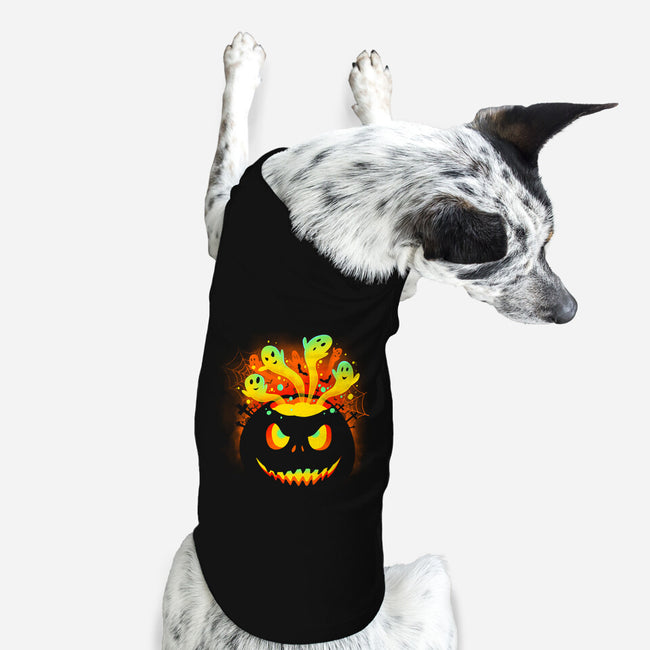 Pumpkin Ghosts-dog basic pet tank-erion_designs