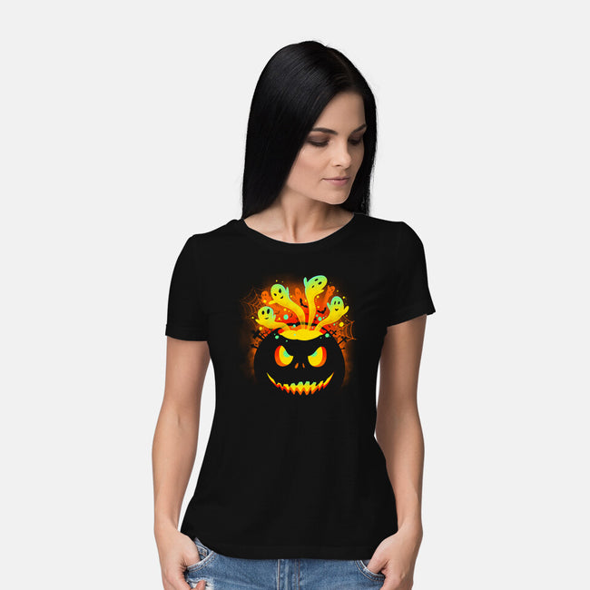 Pumpkin Ghosts-womens basic tee-erion_designs