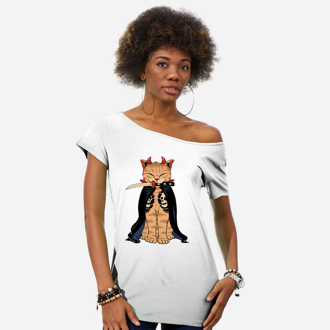 Catana Sucks-womens off shoulder tee-vp021