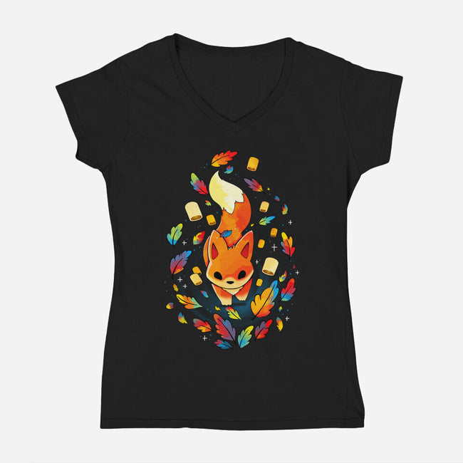 Fox Colors-womens v-neck tee-Vallina84